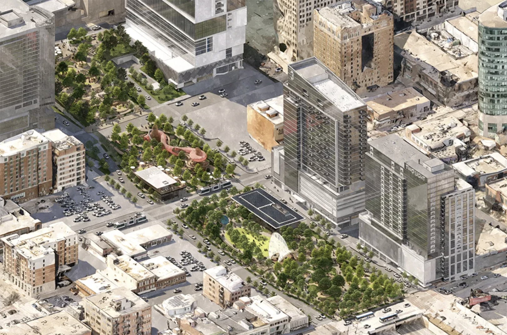South Loop Park rendering; image courtesy of OJB Landscape Architecture