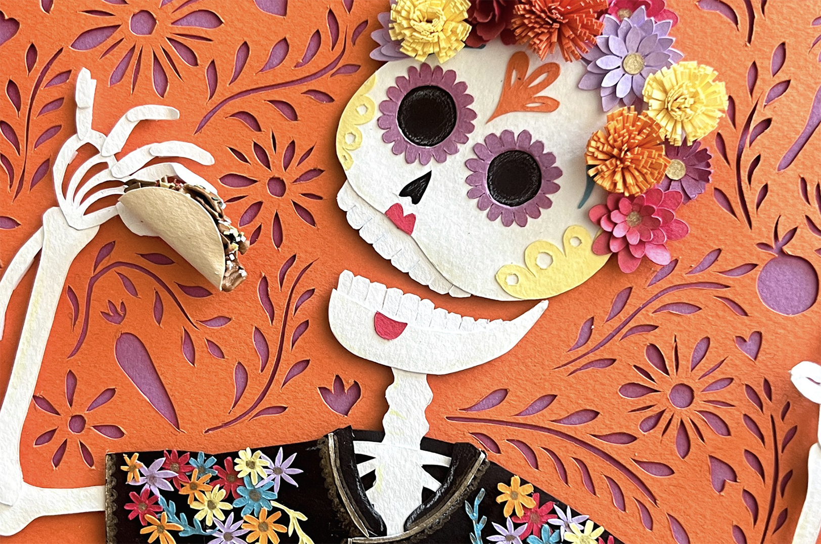 Dia de Muertos illustration by ACira Studio for Taco Naco KC