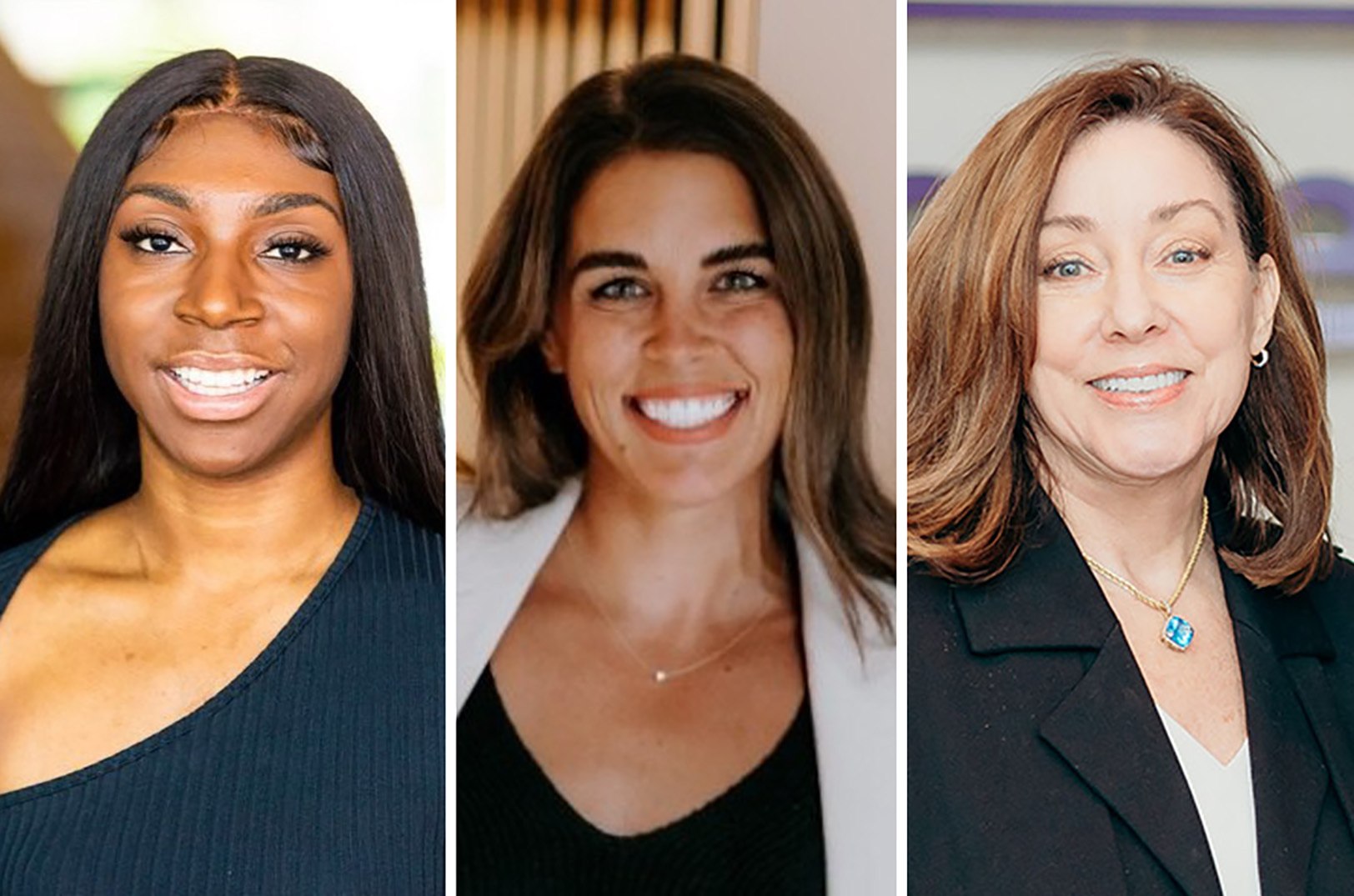 Dolphin Tank pitchers: Jonaie Johnson, Interplay; Lauren Hays, The Matrascence; and Laura Owen, HealthyID