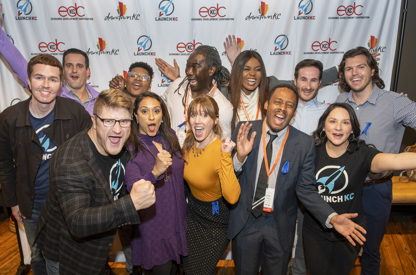 2023 LaunchKC staff and winners; photo by Mark McDonald, Downtown Council