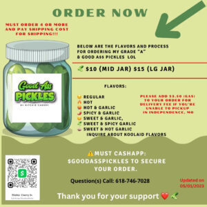 Good Ass Pickles menu