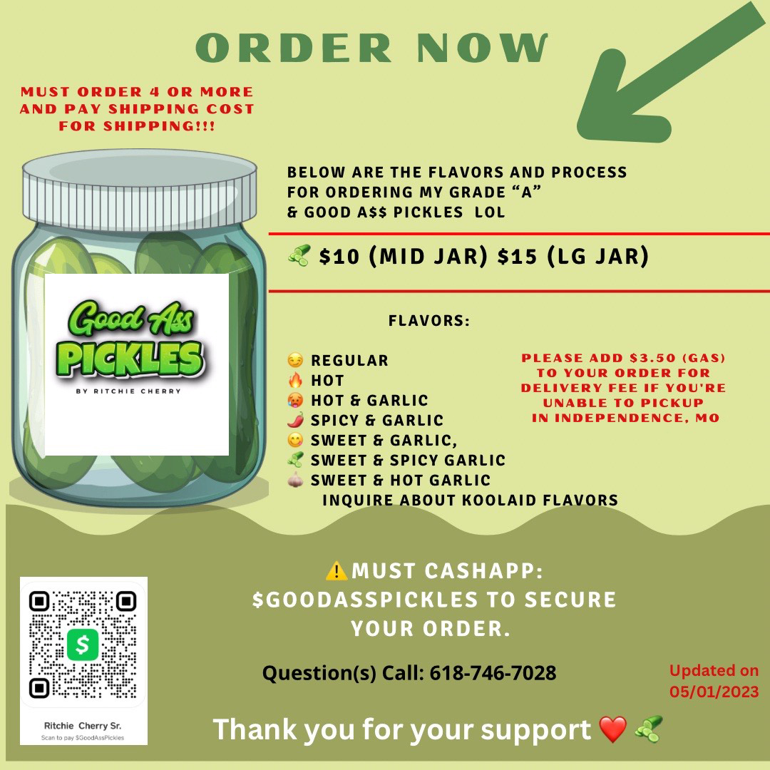 Good Ass Pickles menu