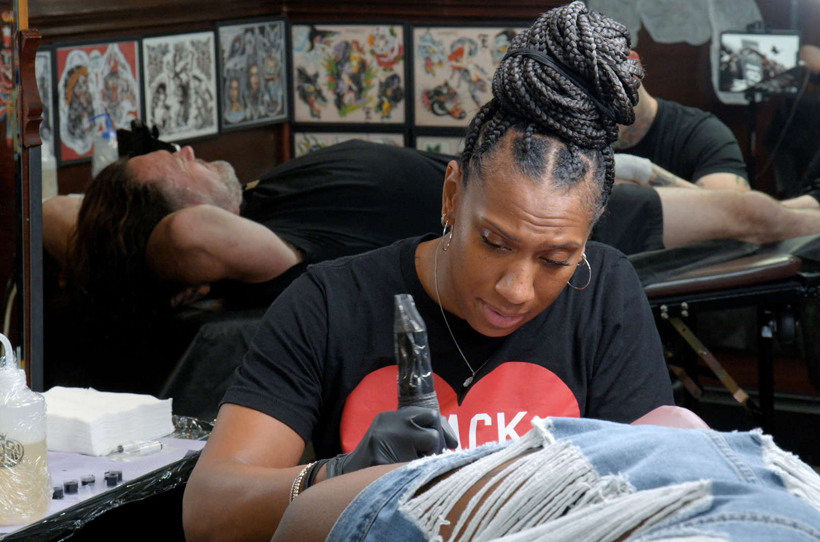 Kansas City-based Keno G. tattoos on an episode of “Maker Nation Challenge"; photos courtesy of Very Local