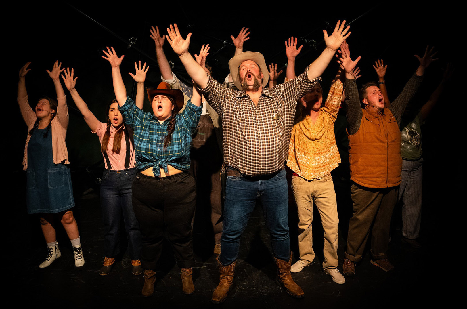 Performers at The Arts Asylum are pictured during a production of "Bat Boy: The Musical"; photo courtesy of The Arts Asylum