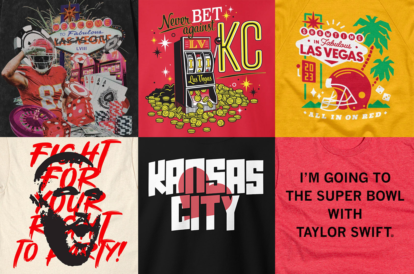 Chiefs- and Super Bowl-inspired shirt designs from across the spectrum of KC makers