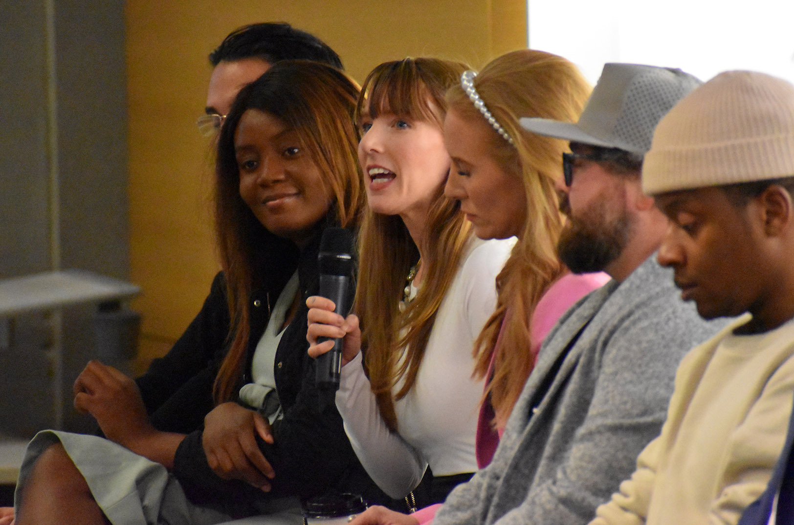 Holly Andra Small, Lotus TMS, speaks from the panel stage during Startland News’ Kansas City Startups to Watch in 2024 seminar and reception; photo by Tommy Felts, Startland News