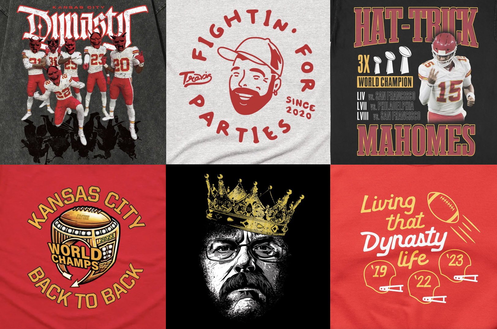 Chiefs- and Super Bowl-inspired shirt designs from across the spectrum of KC makers