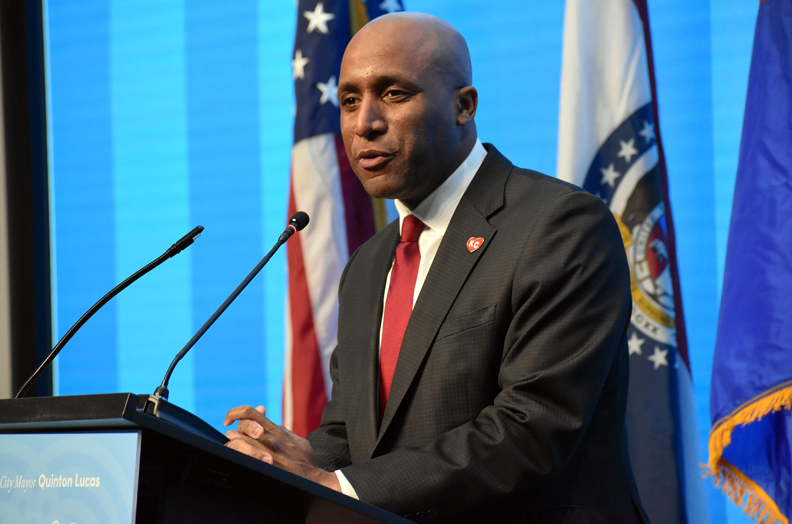 Kansas City Mayor Quinton Lucas speaks during the 2024 State of the City address; photo by Taylor Wilmore, Startland News