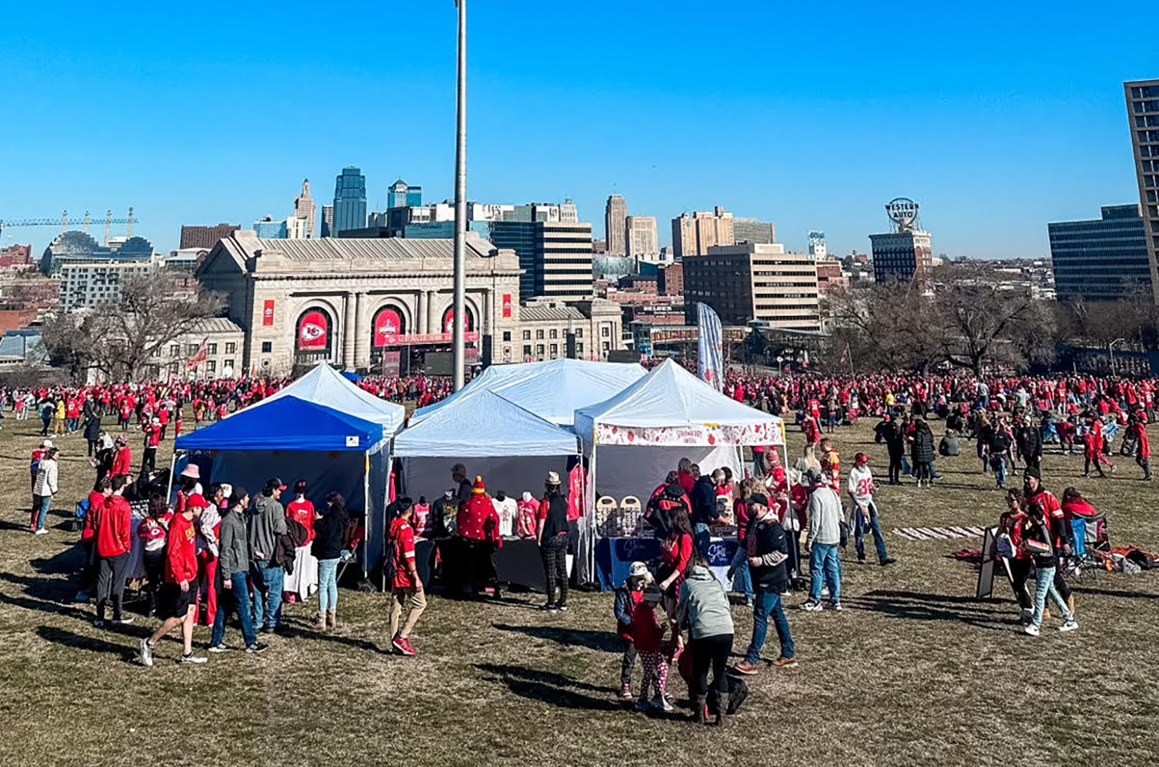 Strawberry Swing vendors are positioned on the north lawn of Liberty Memorial, just south of Union Station; photo courtesy of Katie Mabry Van Dieren