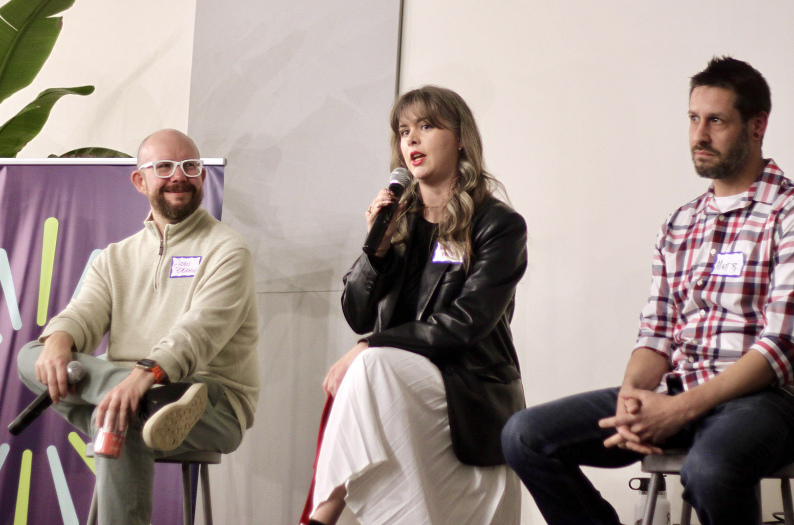 Michelle Frost, Crema, speaks during a Kansas City AI Club conversation on “Balancing Ethics, Privacy, and Security in the Age of AI”; photo by Nikki Overfelt Chifalu, Startland News