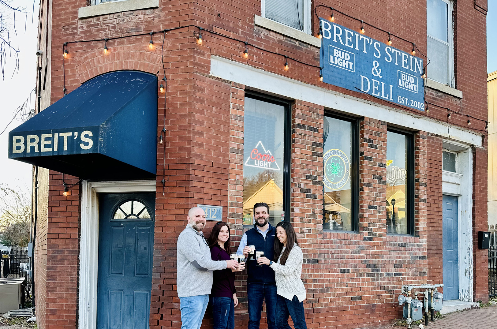 Johnathan and ErinGriffiths, and John and Katrina McClelland, Breit's Stein & Deli; photo courtesy of Breit's Stein & Deli