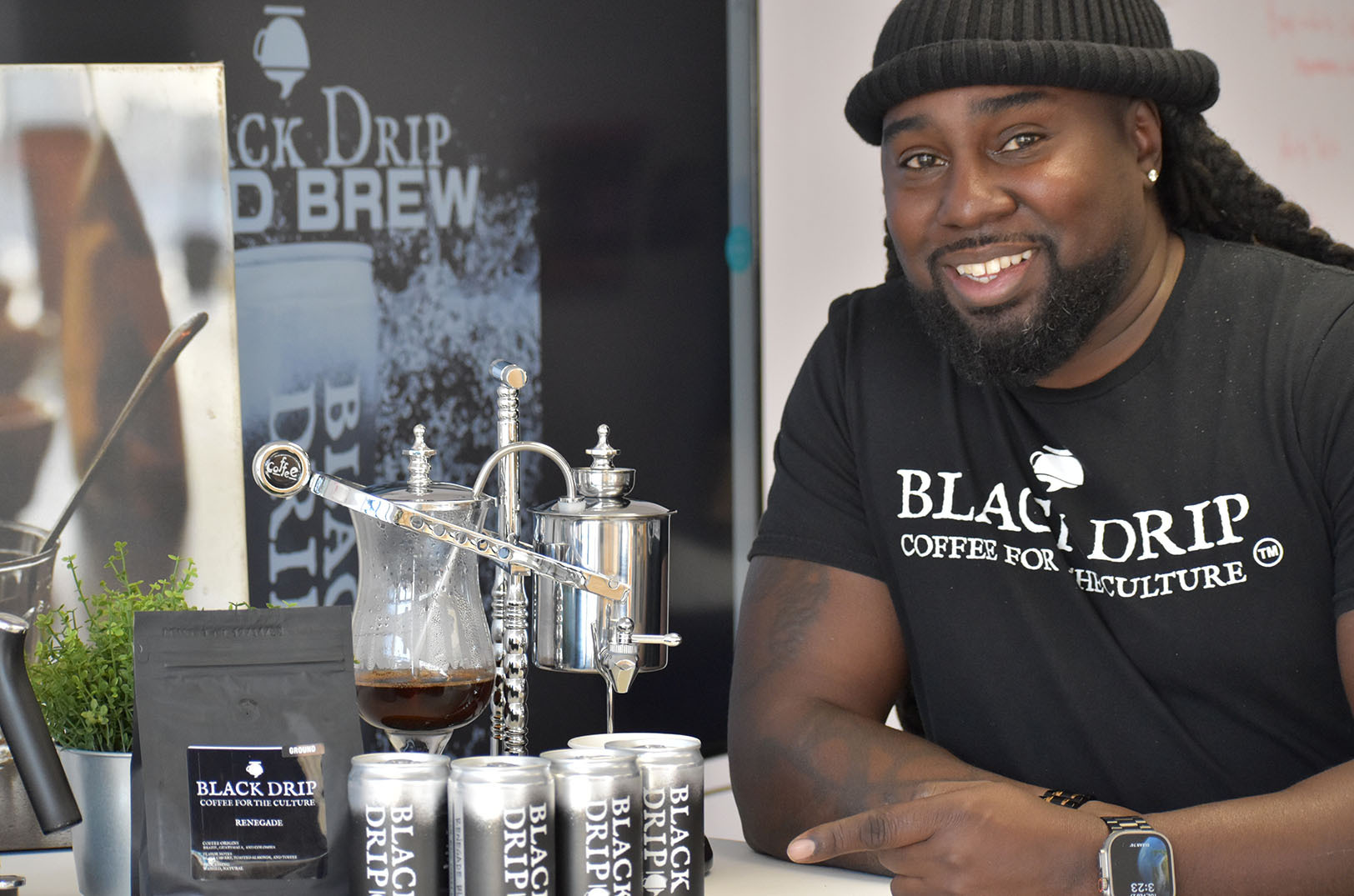 Charon Thompson, Black Drip Coffee; photo by Taylor Wilmore, Startland News