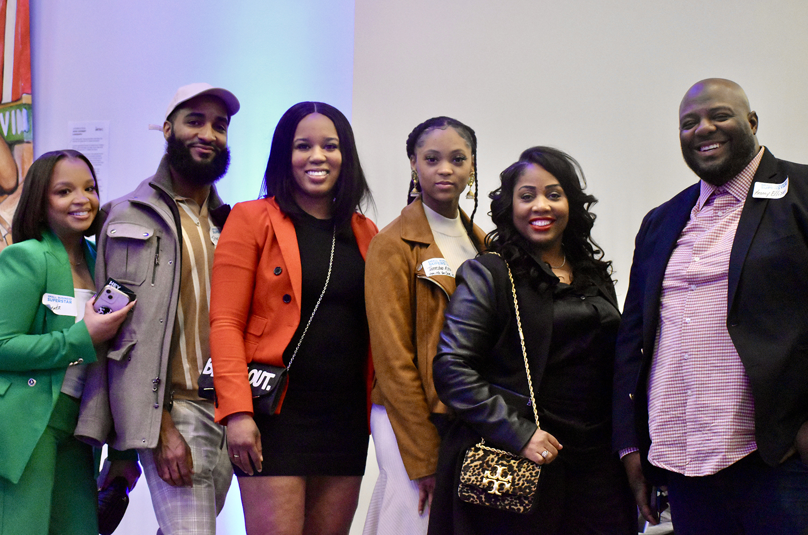 Superstars group photo (from left): Kenyata Gant, Pink Lipps Cosmetics; Sheraz Pompey, The Blueprint KC; Marshelle West, Show Me You Care KC; Jameshia Ashby, Show Me You Care KC and Divinity Galore Health and Wellness; Carletta Temple, CELT Realty Group; and Kenney Ellison, 3 Shots Photography; photo by Nikki Overfelt Chifalu, Startland News