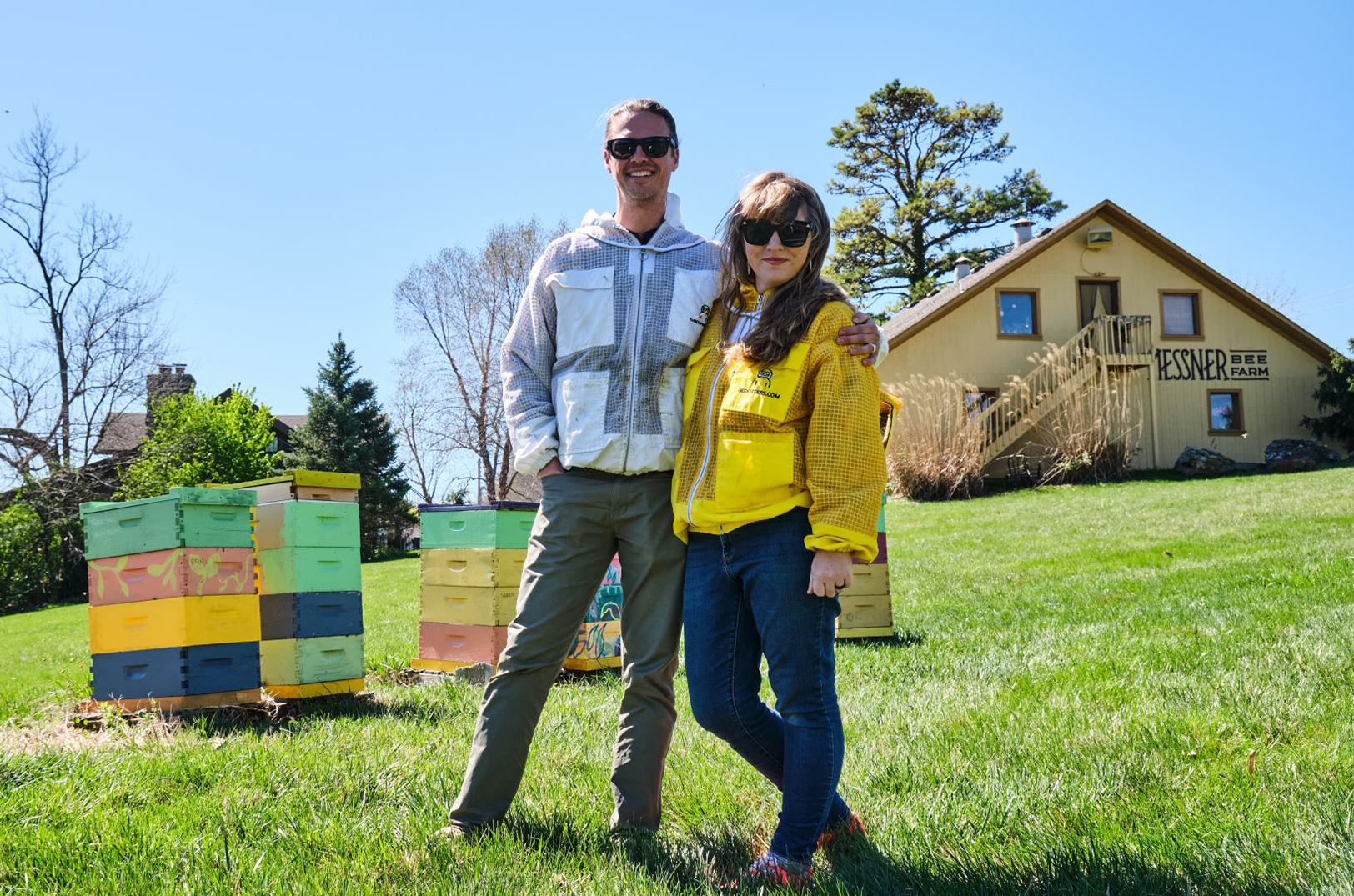 Erik and Rachael Messner have turned a passion for bees into a thriving business at Messner Bee Farm; photo by Dominick Williams, Flatland
