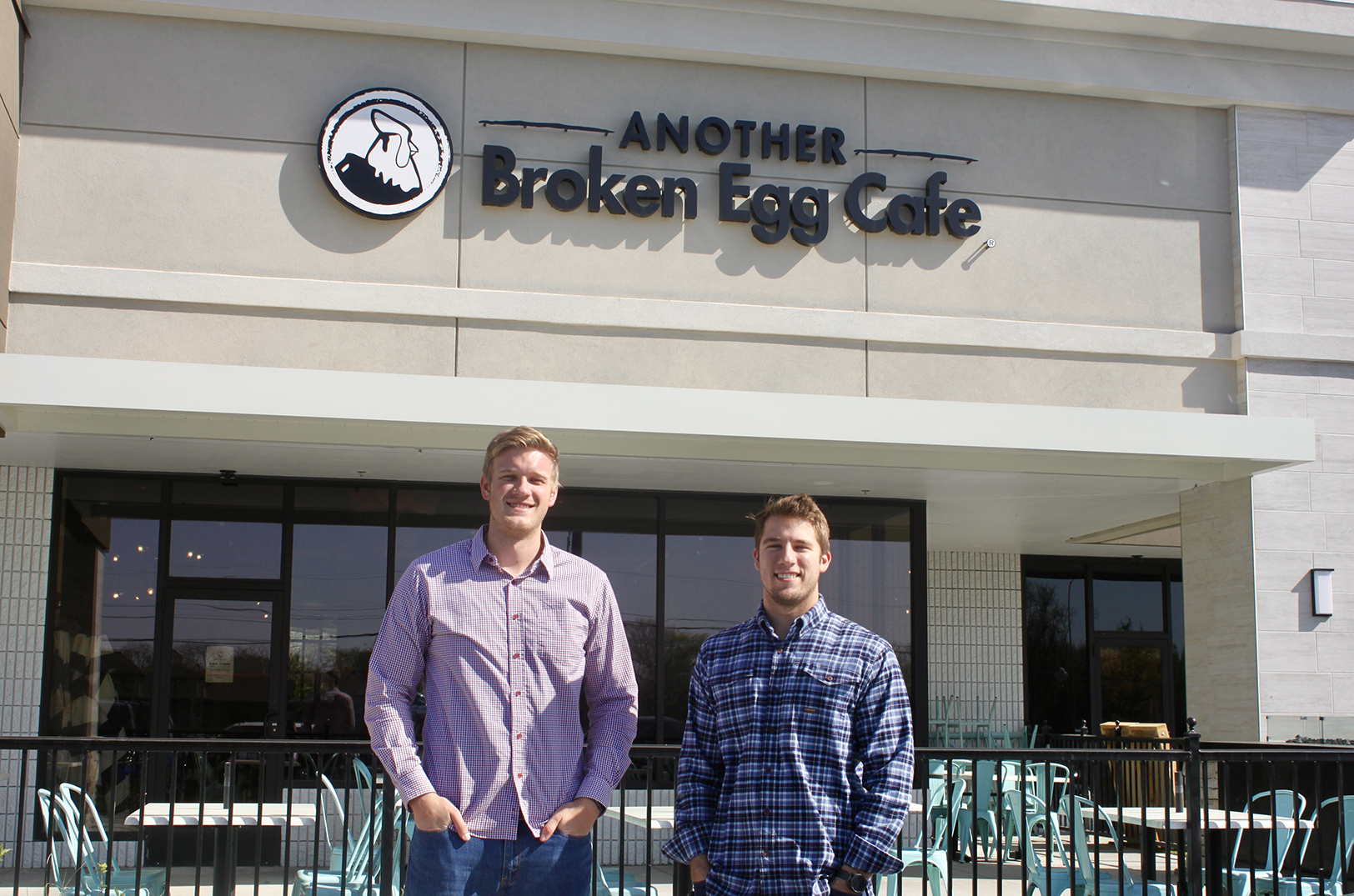 Jon Peterson and Jacob O’Connor, Another Broken Egg Cafe; photo by Nikki Overfelt Chifalu, Startland News
