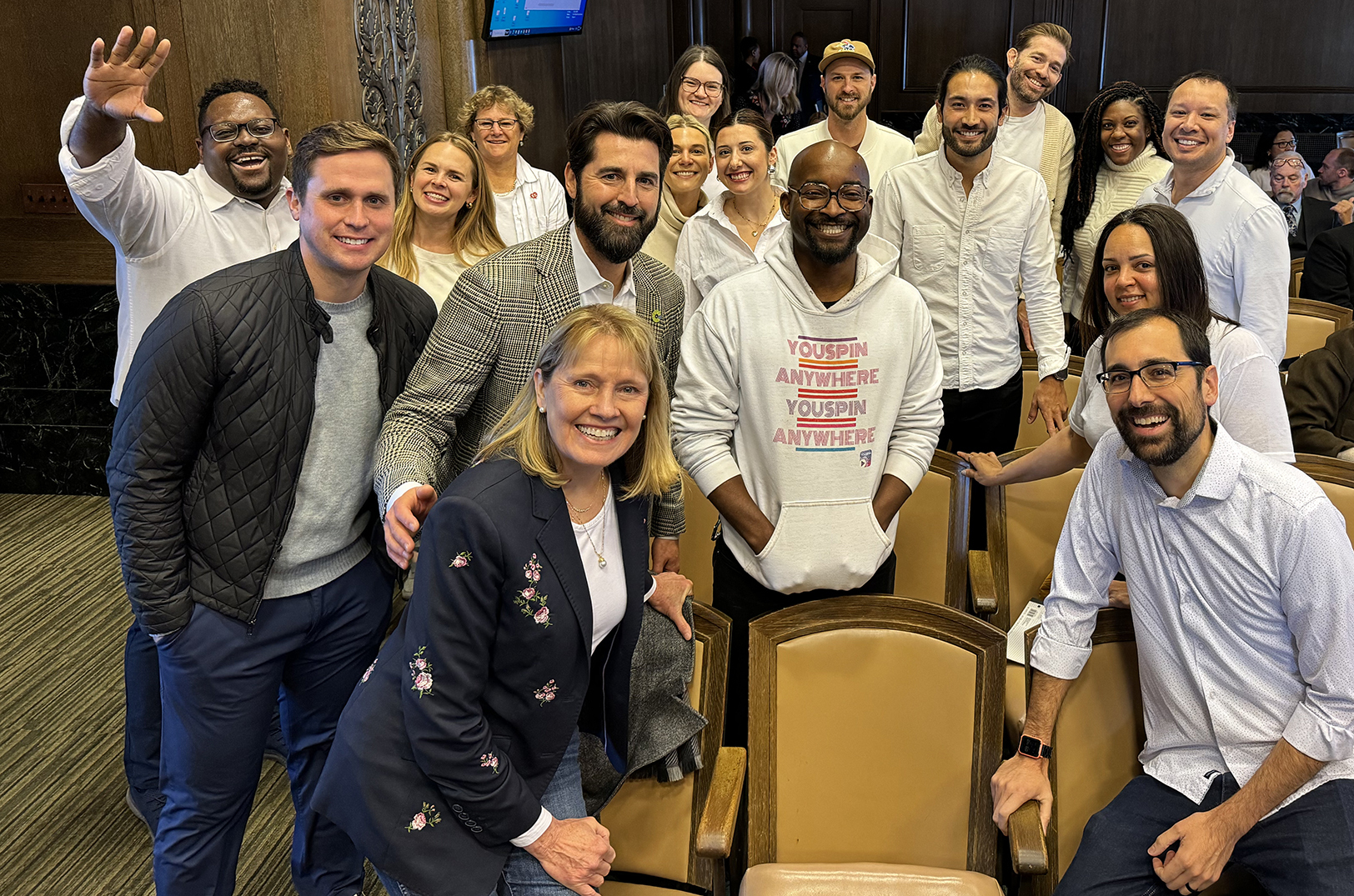 Advocates for entrepreneur support funding rally March 27 at KCMO's City Hall; courtesy photos