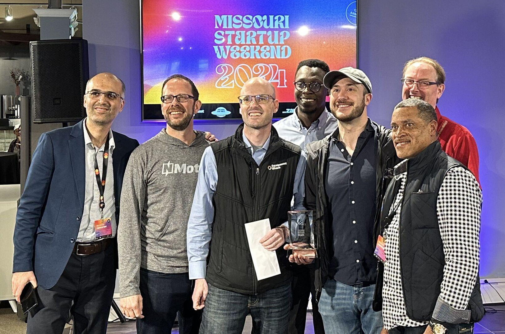 The team behind SolvTax poses after winning Missouri Startup Weekend on Sunday in Columbia; photo by Tre Kent, Missouri Business Alert