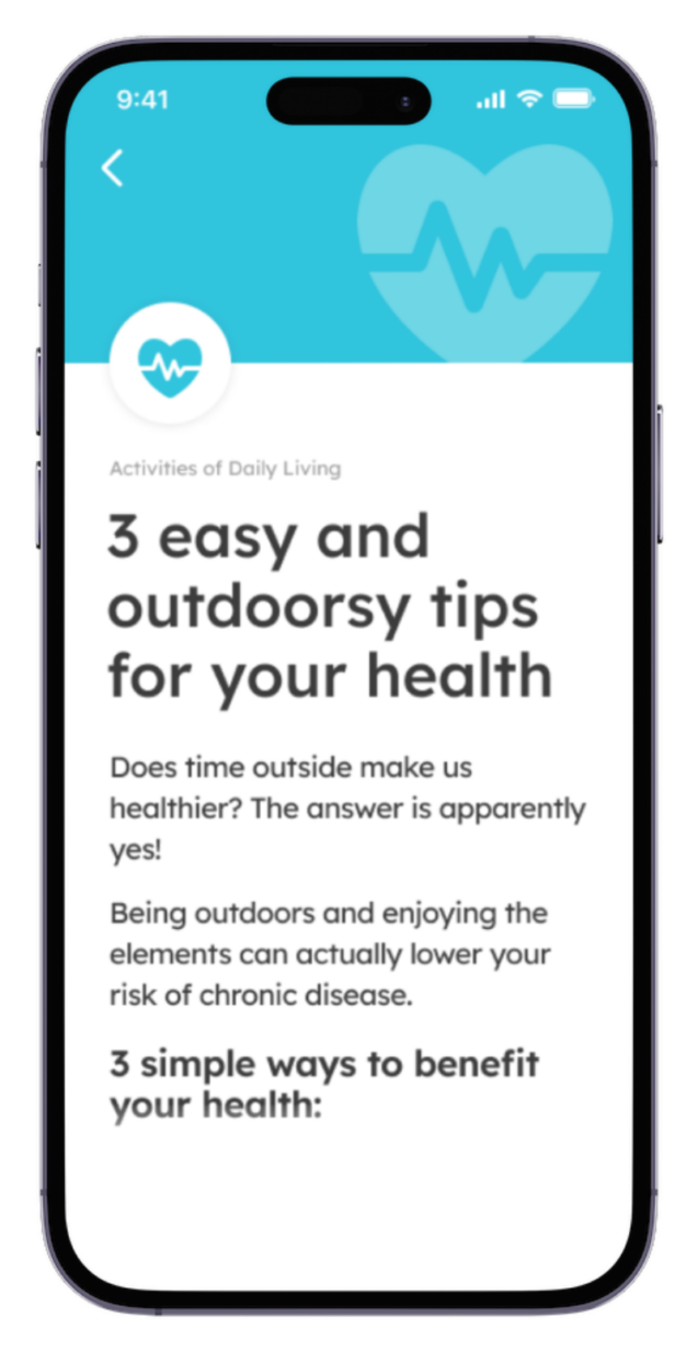 Recovery+ Daily Activity Card 2