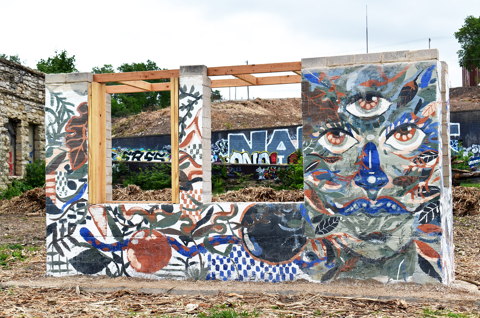 The Vine Street Facade Project showcases a test build from Civic Saint on the grounds of the Workhouse Castle; photo by Taylor Wilmore, Startland News