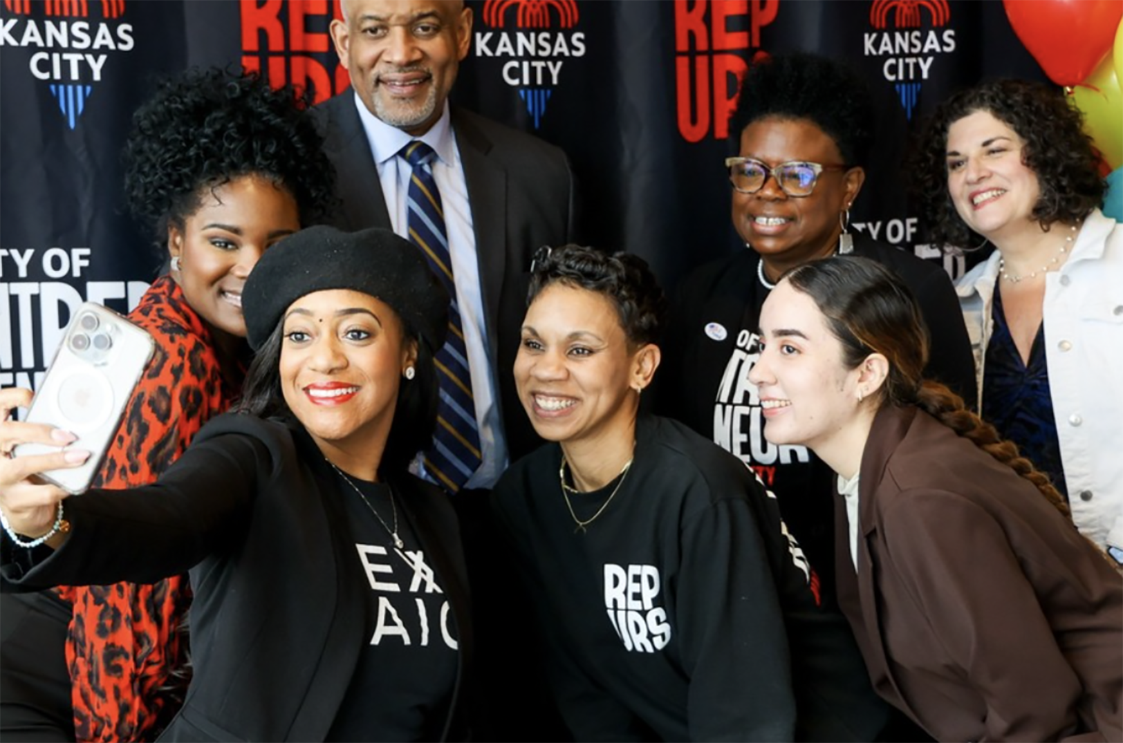 Leaders from KC BizCare, EDCKC and the KC Chamber celebrate this spring with grant winners from  KC BizCare’s Micro-Business Grant Program; photo courtesy of EDCKC
