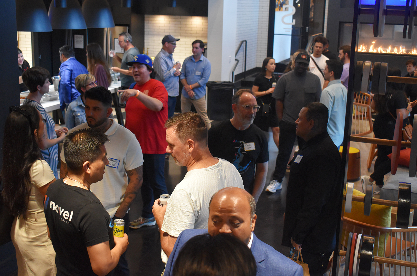 Startup Crawl attendees take part in the Venture Connect happy hour at Spark Coworking; photo by Taylor Wilmore, Startland News