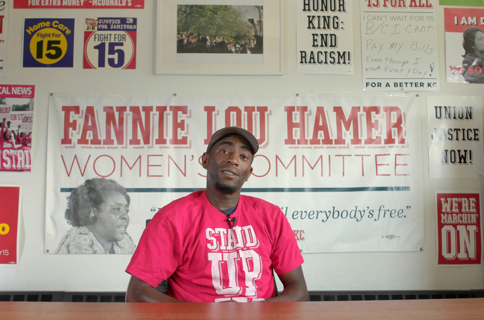 Terrence Wise is a leader in the “Fight for $15,” a movement that advocates raising the minimum wage to $15 an hour; photo by Cody Boston, Flatland