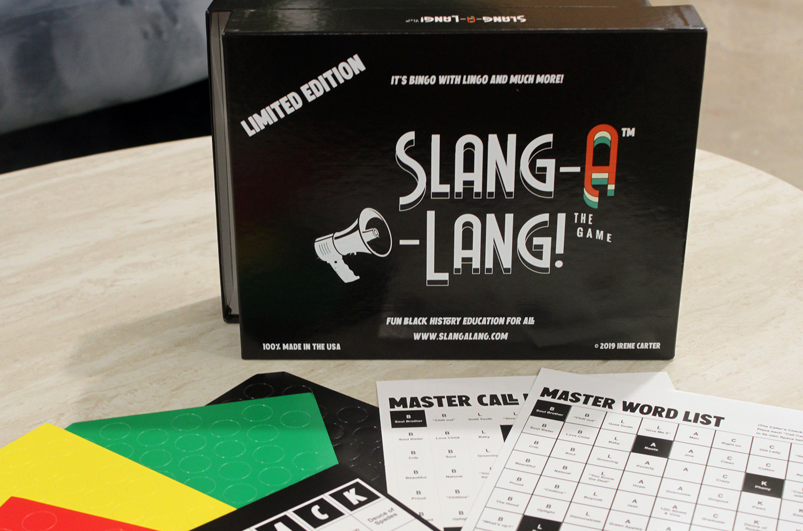 The SLANG-A-LANG!™ board game; photo by Taylor Wilmore, Startland News