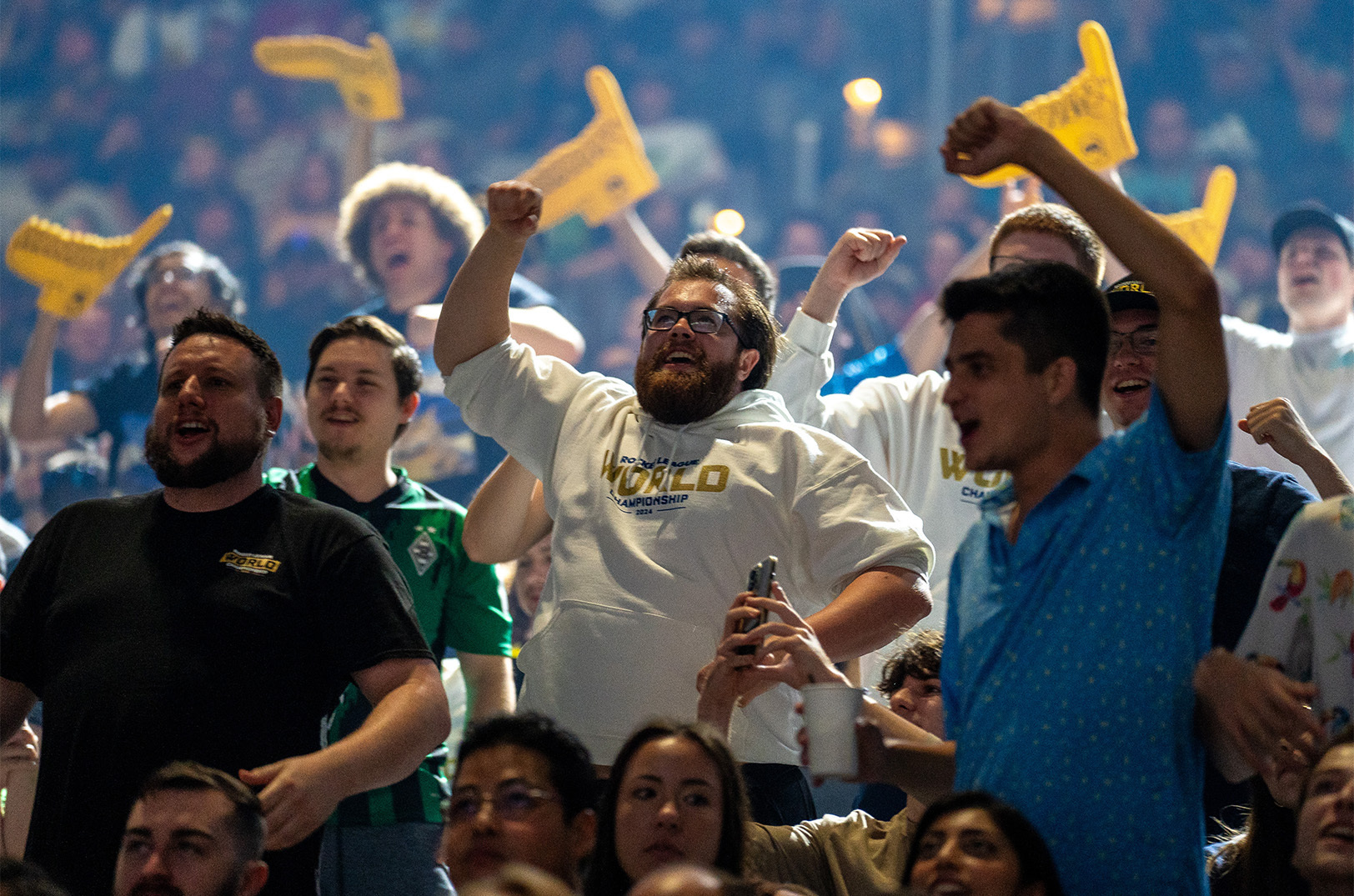 Esports fans cheer inside the Dickies Arena in Fort Worth, Texas, in mid-September for the Rocket League World Championship Series - World Final; photo courtesy of the Kansas City Pioneers