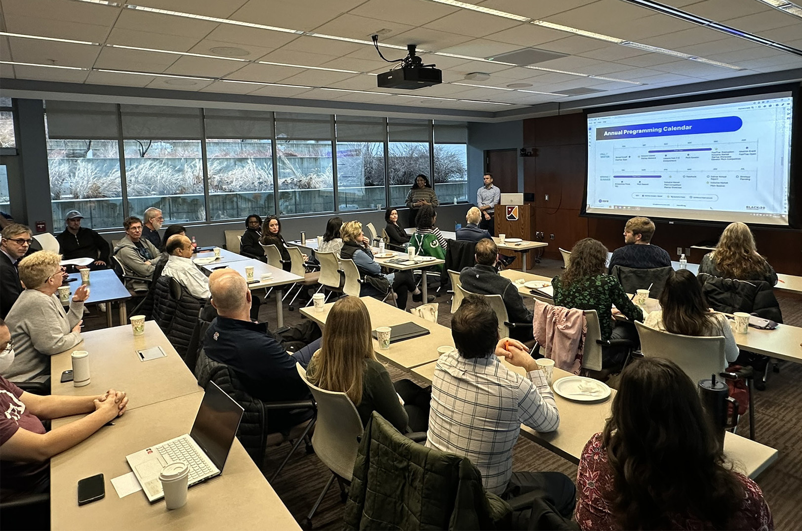 A Douglas County CORE meeting as part of the K-State 105 initiative; photo courtesy of K-State News