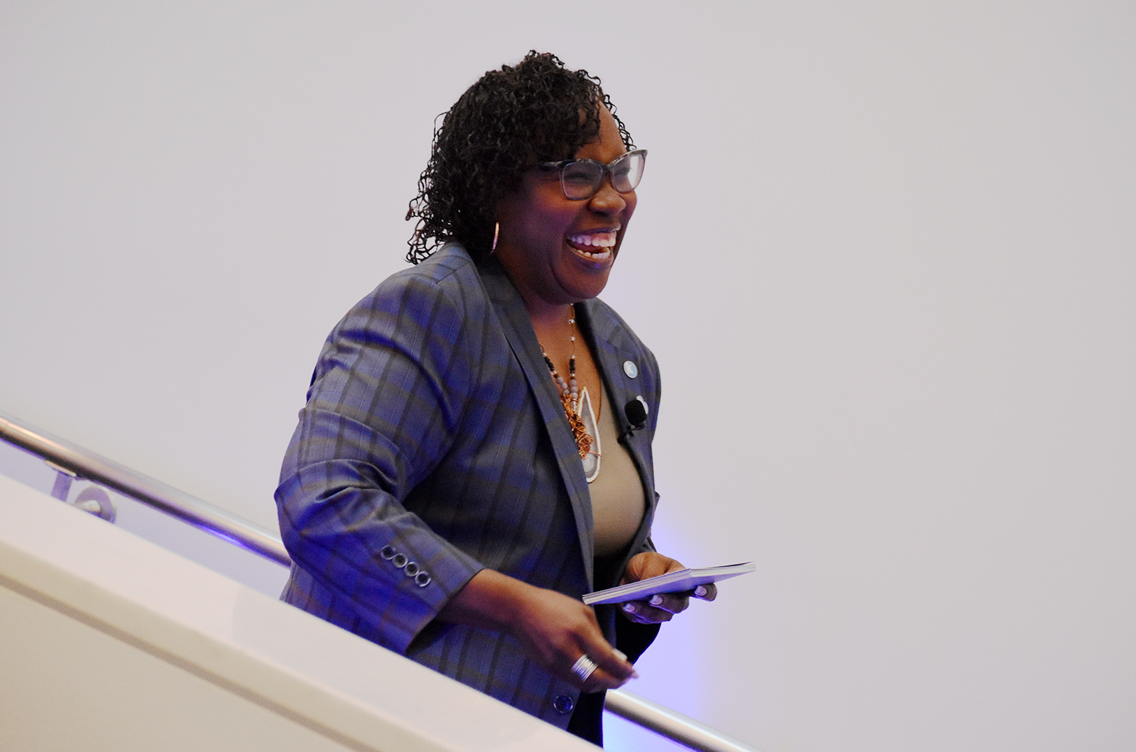 Dr. DeAngela Burns-Wallace speaks during the  Sept. 19 Spark event at the Ewing Marion Kauffman Foundation; photo by Tommy Felts, Startland News