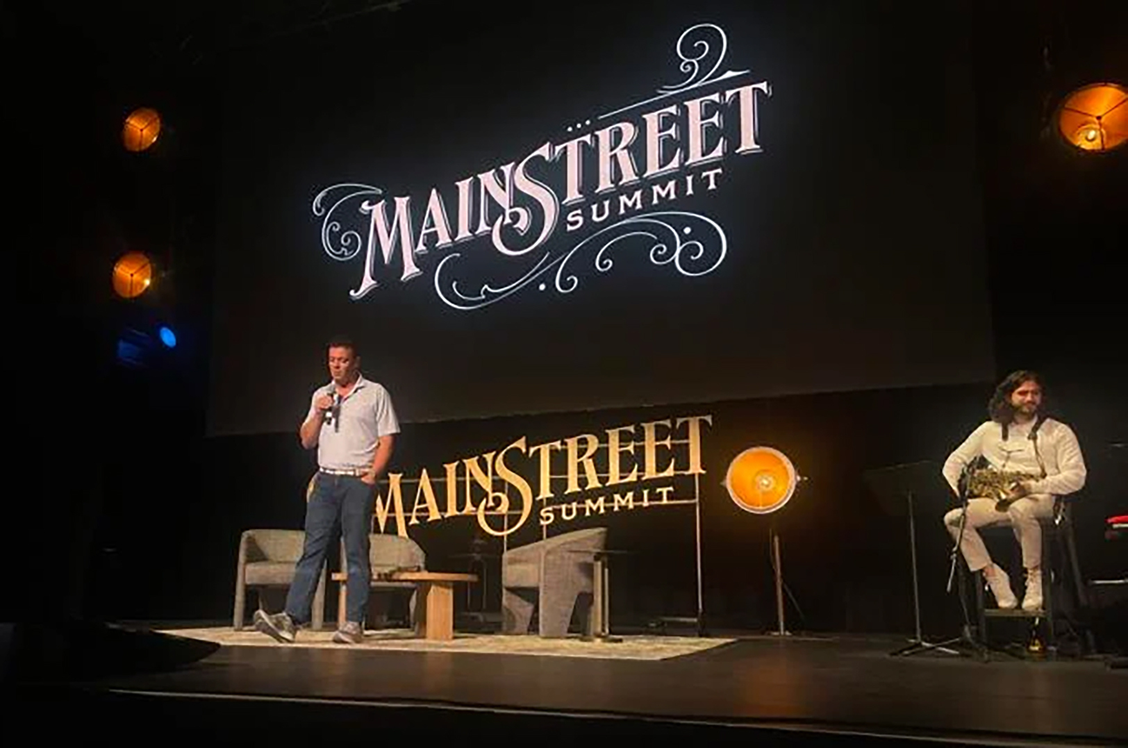Permanent Equity CEO Brent Beshore speaks Thursday at the finale of the second Main Street Summit, a Columbia conference for entrepreneurs and investors; photo by Anna Sikes, Missouri Business Alert