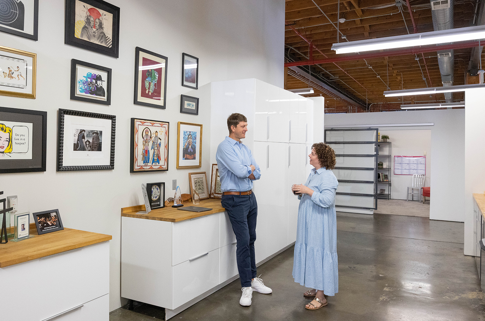 Phil and Elizabeth Glynn at Travois' Crossroads headquarters in Kansas City; photo courtesy of Travois