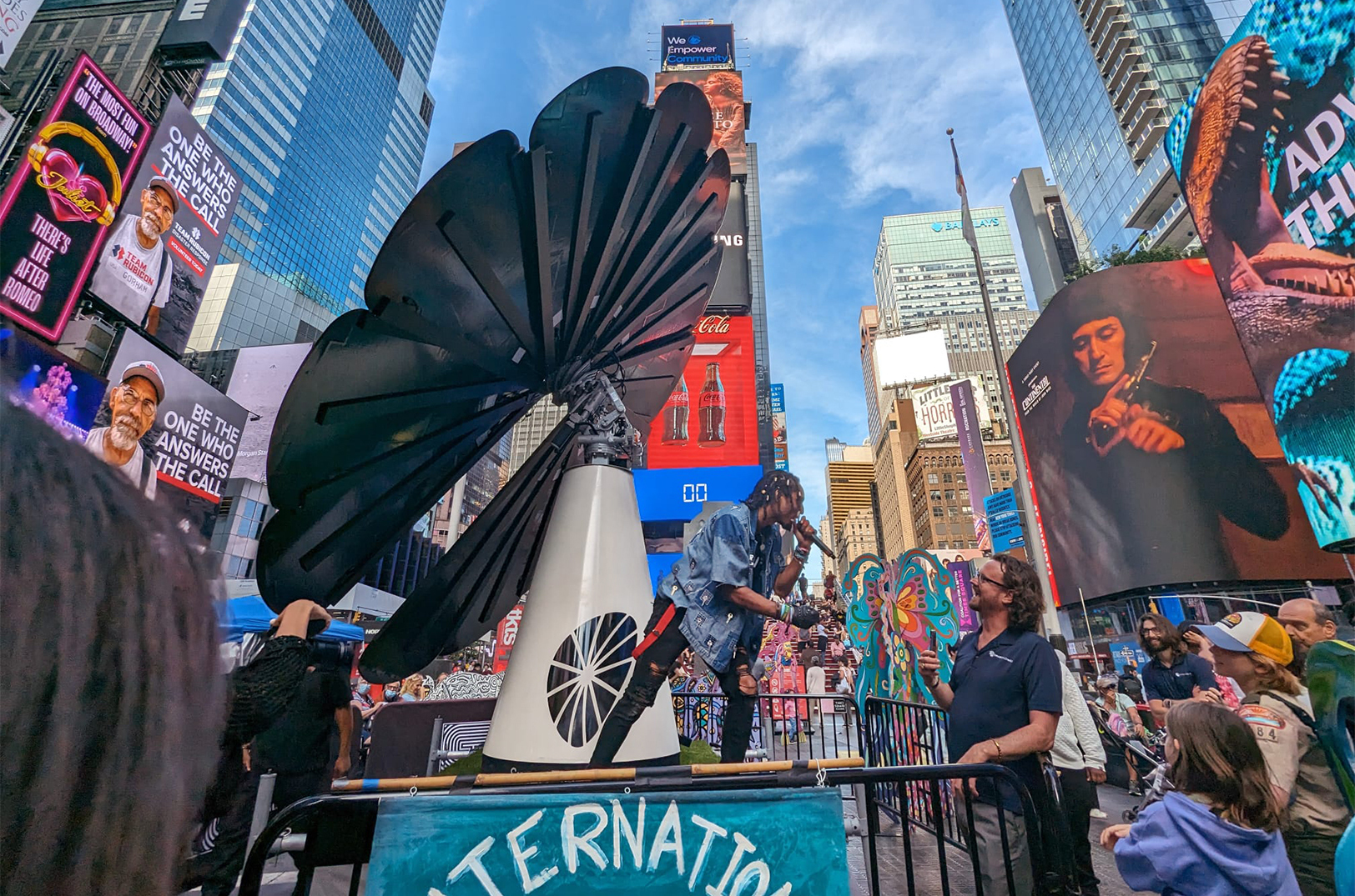 AY Young performs in New York City's Times Square; courtesy photo