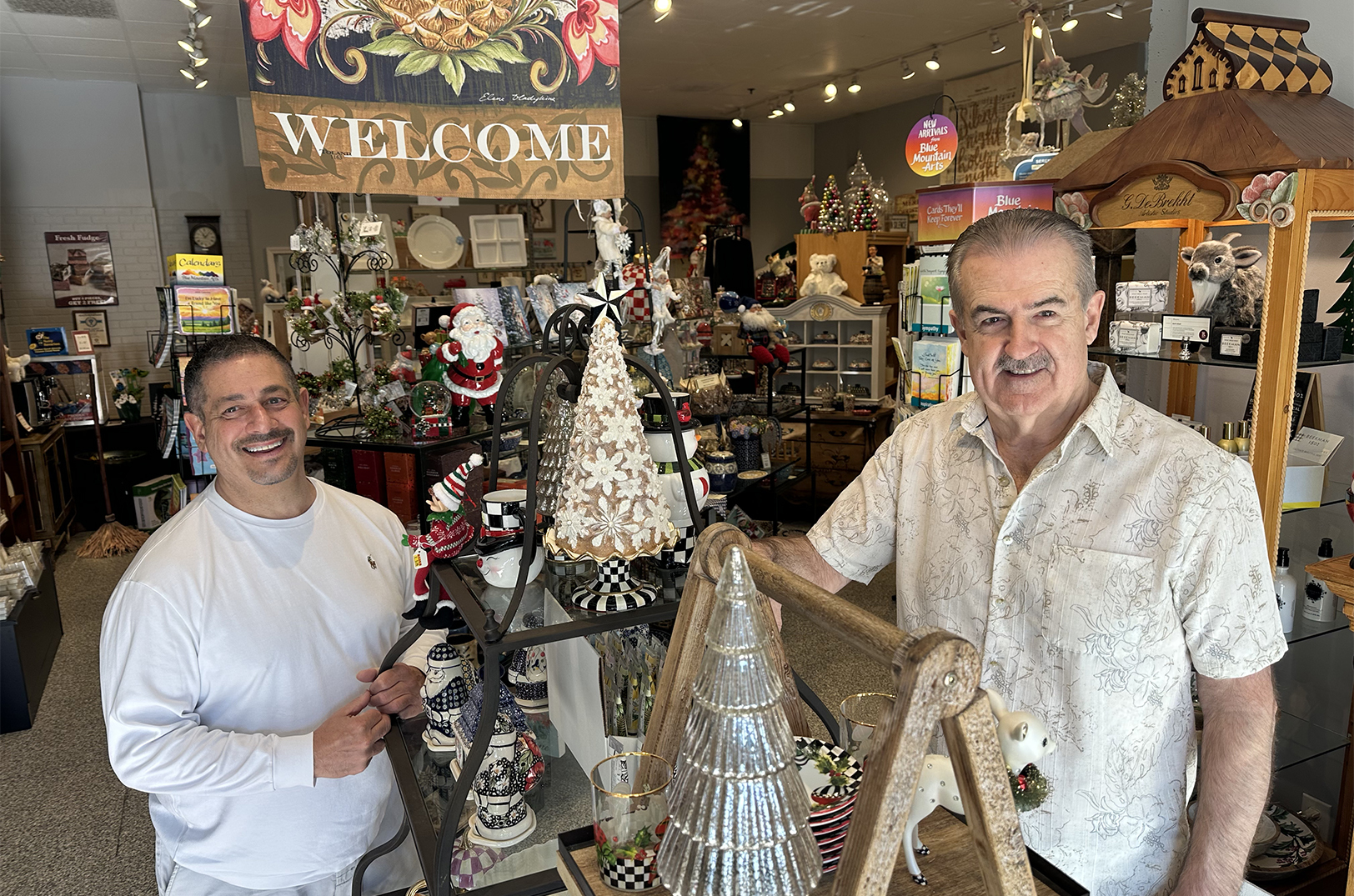 Jim Scarpino and Ralph Liebetrau, owners of Decori and creators of the Cefalù candle line; photo by Joyce Smith