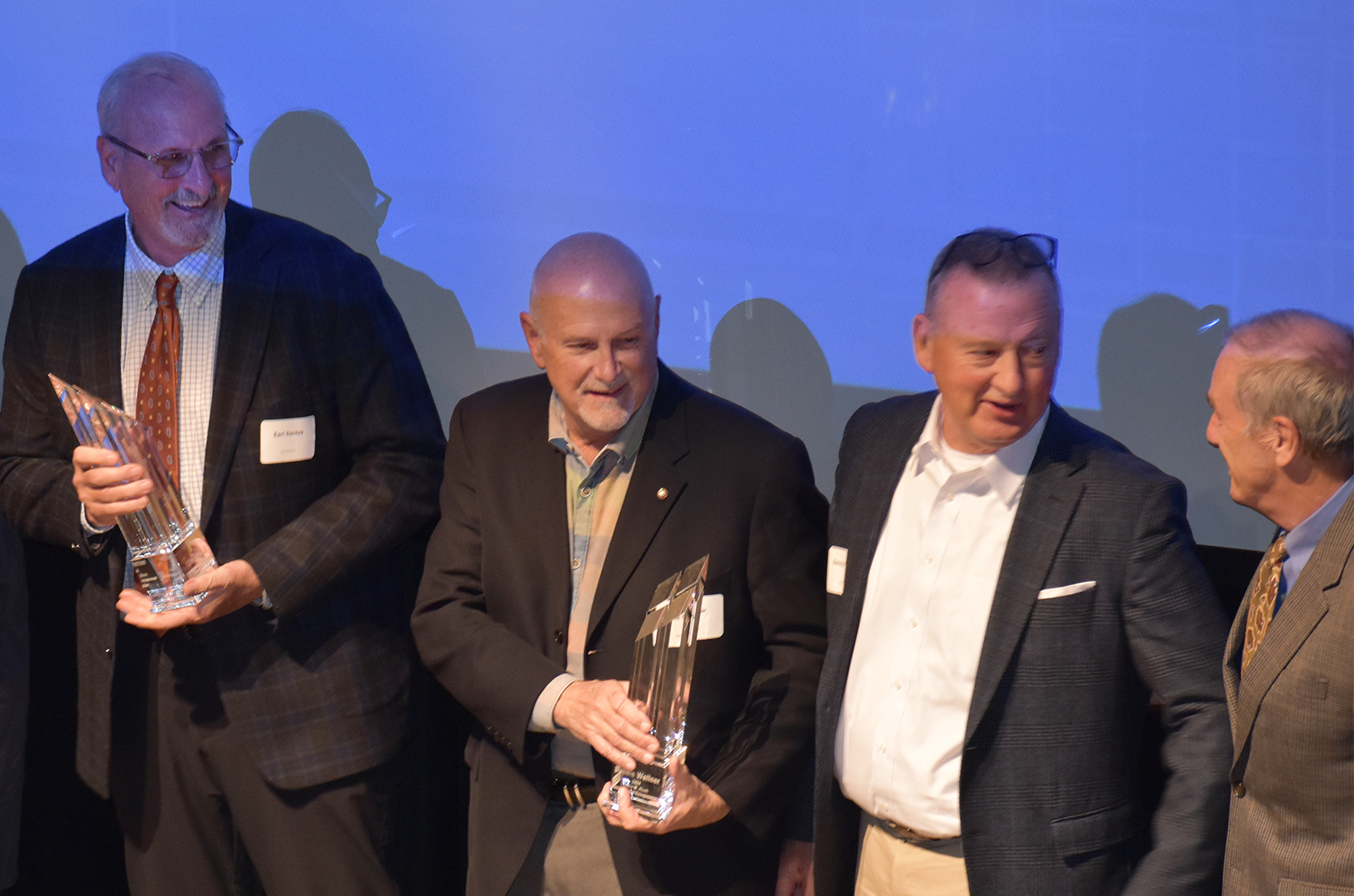 Members of the Populous founding team are honored with the Henry W. Bloch International Entrepreneur of the Year award during the 2024 Entrepreneur of the Year Awards at Copaken Stage at H&R Block World Headquarters; photo by Taylor Wilmore, Startland News