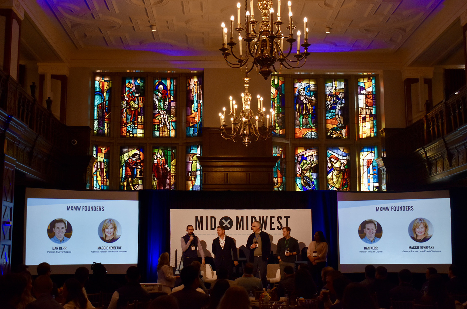 Panelists take the stage during the 2024 MidxMidwest event; photo by Nikki Overfelt Chifalu, Startland News