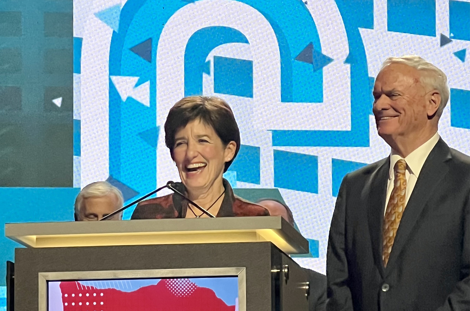 Peggy and Terry Dunn accept the Kansas Citians of the Year honor at the KC Chamber's 2024 Annual meeting; photo courtesy of the KC Chamber