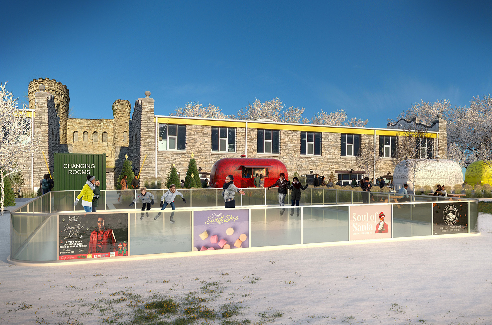 The Soul of Santa Winter Wonderland Skating Rink; rendering courtesy of the Soul of Santa “Do Good” Foundation