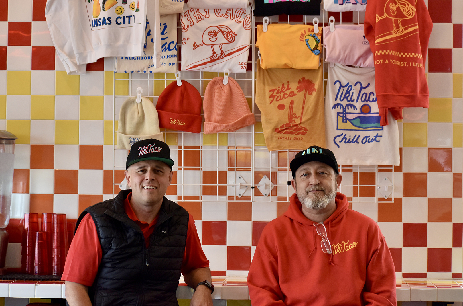 Eric Knott and Jason Kinslow at the Troost Avenue Tiki Taco location; photo by Nikki Overfelt Chifalu, Startland News