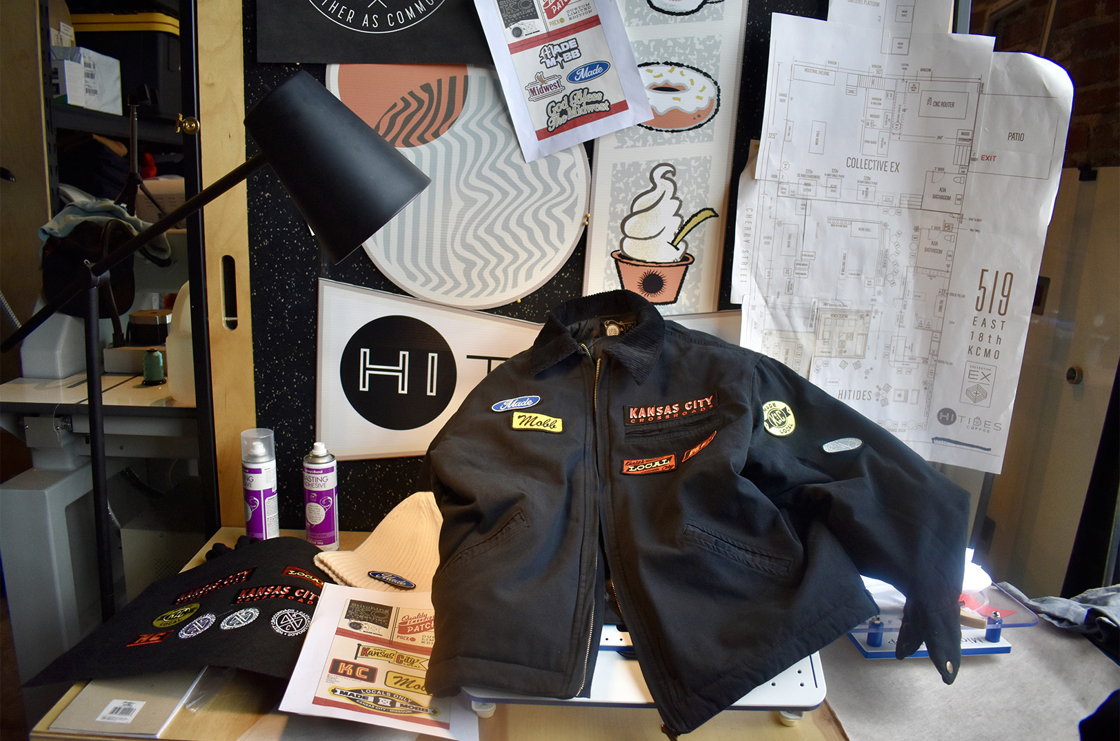 A quilt-lined, corduroy-collared, cropped-hem jacket from SewKC and MADE MOBB's Stitching KC Together collection; photo by Nikki Overfelt Chifalu, Startland News