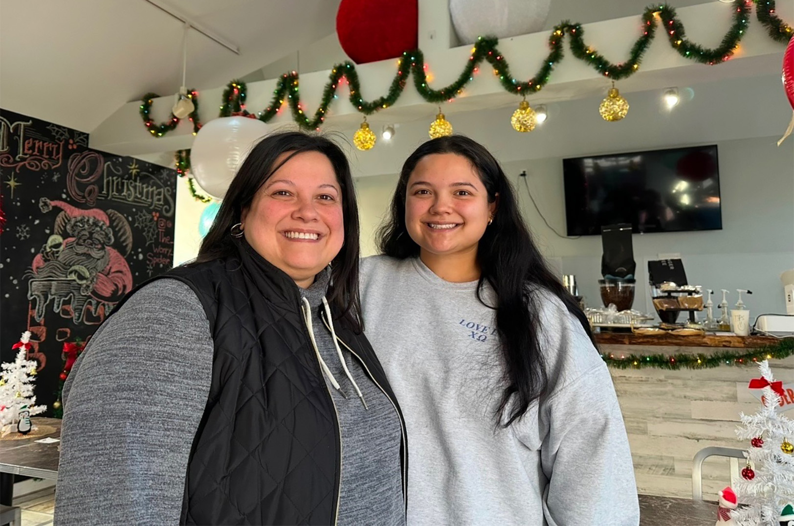 Tamara Grubb, Triple Crown Coffee + Eats + Events, with her daughter, Savannah Vazquez, at Triple Crown Coffee; photo by Joyce Smith