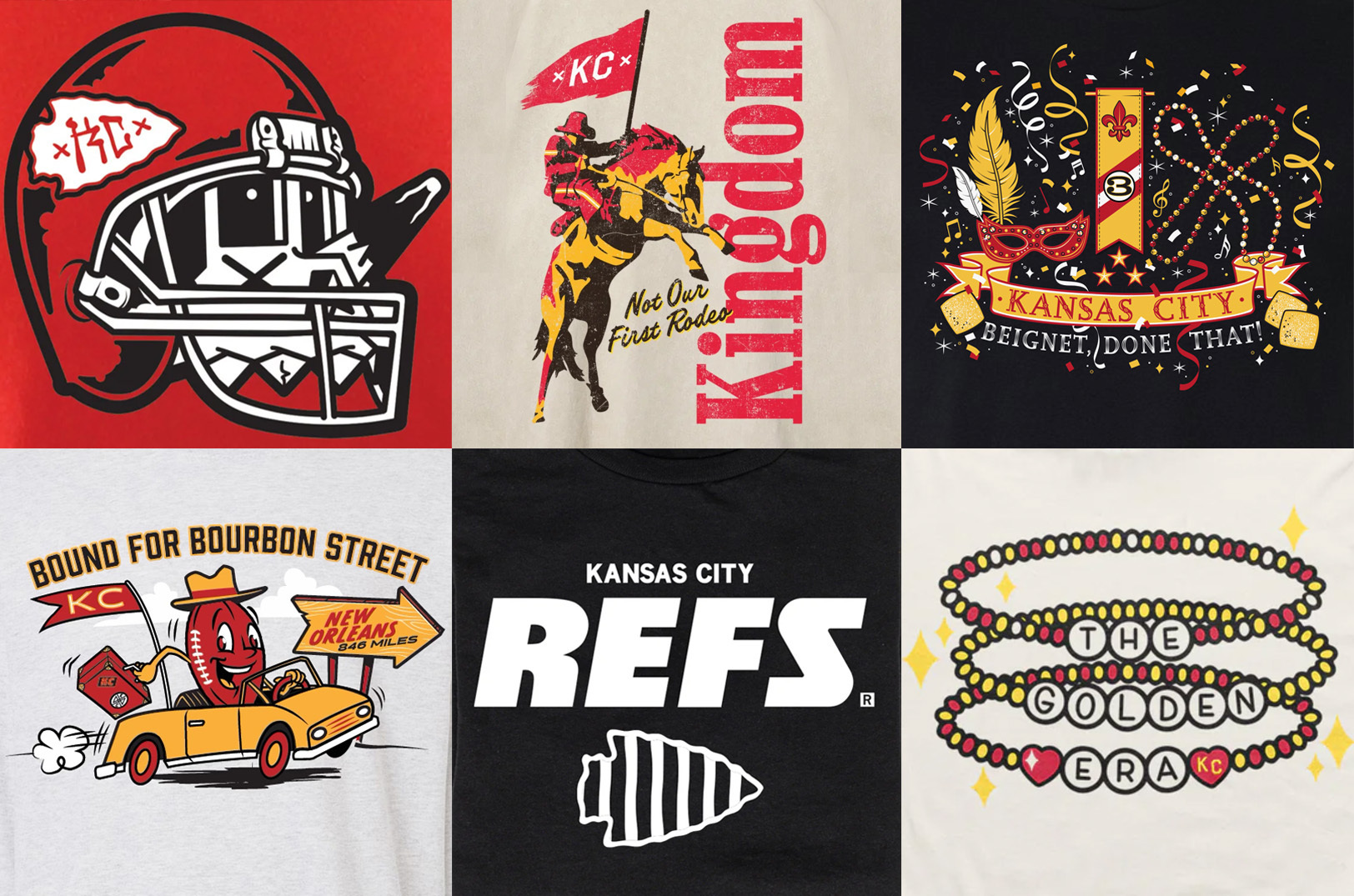 Chiefs- and Super Bowl-inspired shirt designs from across the spectrum of KC makers
