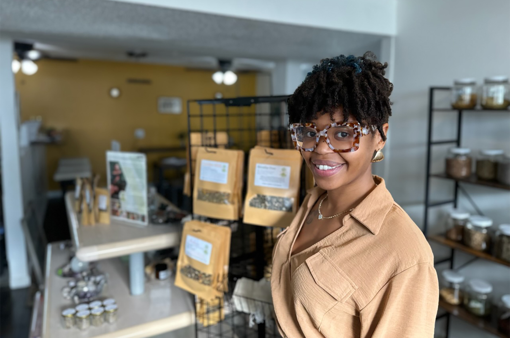 Rosierra “Rosie” Warren at Nature Made Me Apothecary & Teahouse, 3900 Paseo Boulevard; photo by Joyce Smith