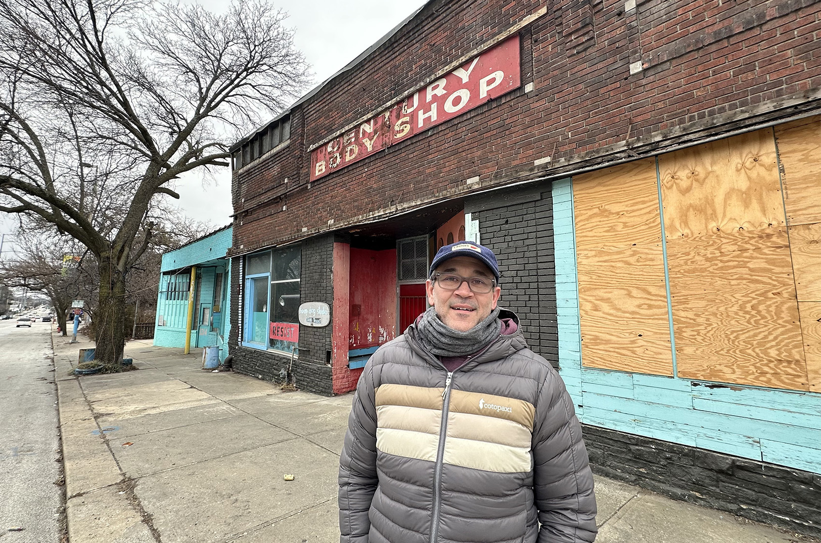 Zach Moores in the future Crows Coffee space on Troost Avenue; photo by Joyce Smith
