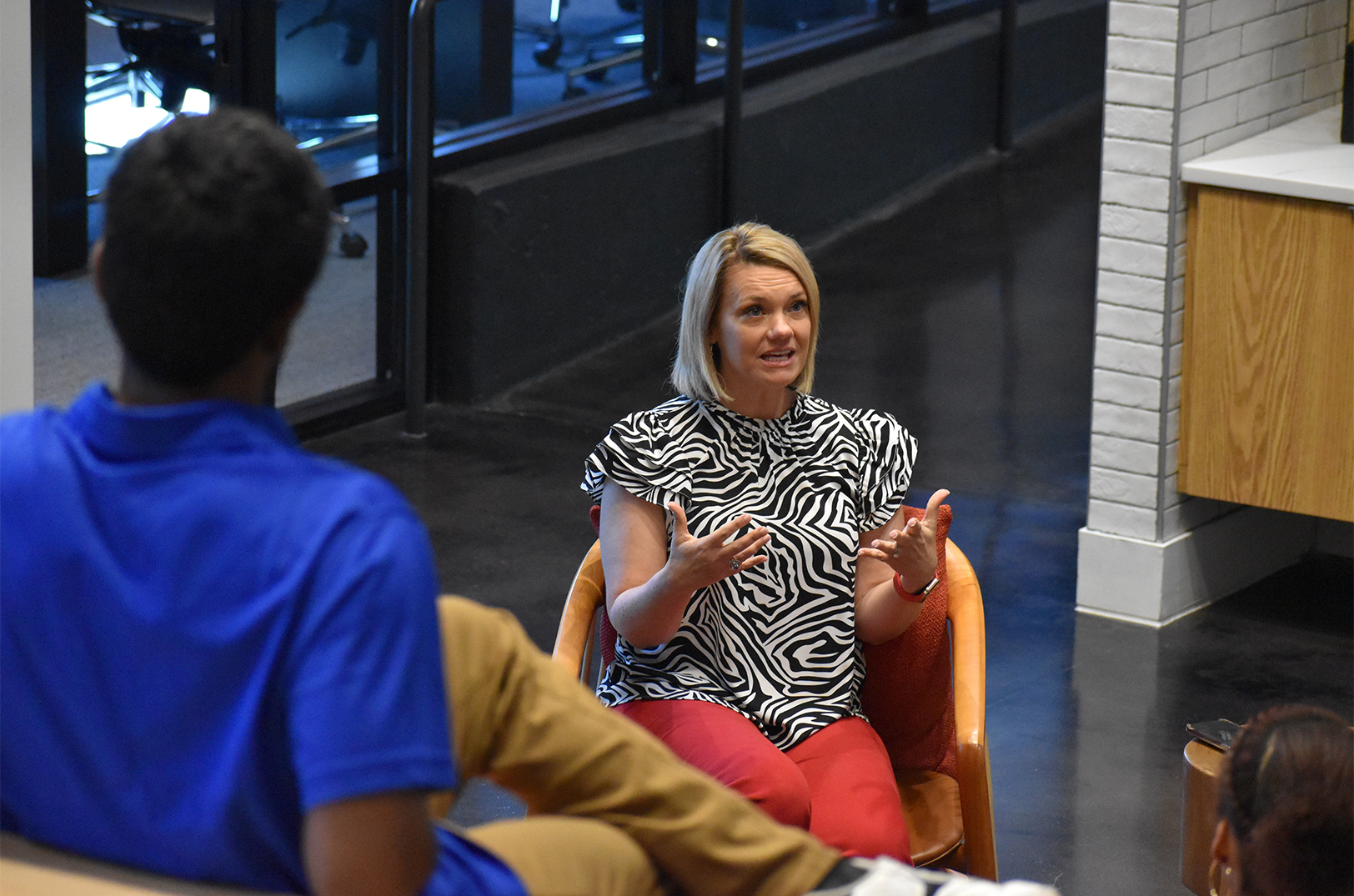 Sarah Hill, Healium, speaks to a crowd gathered for Startland News' Innovation Exchange in September 2024; photo by Tommy Felts, Startland News