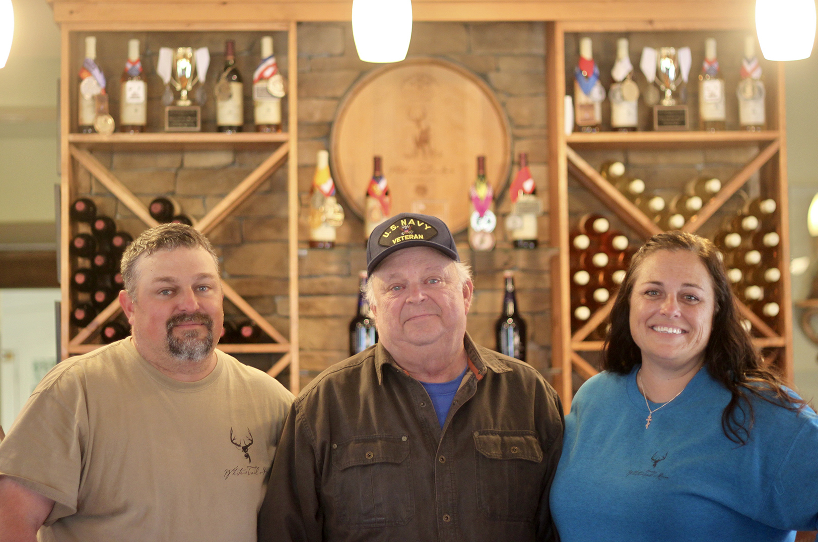 Dusty Fuller, Dan Fuller, and Christy Fuller-FlyntzWhite Tail Run Winery, Vineyard, and Disc Golf Course; photo by Nikki Overfelt Chifalu, Startland News