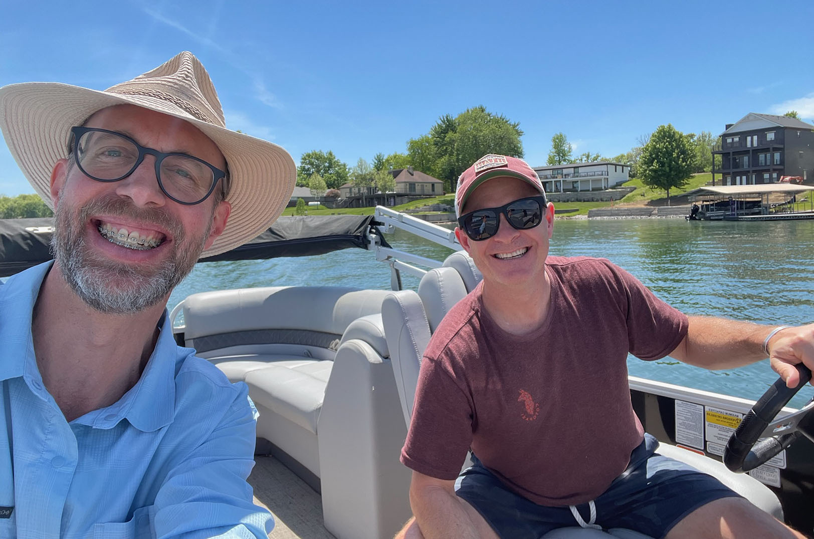 Dave Hulsen and Stu Ludlow reunited in May 2025 at Lake Viking; photo courtesy of Stuart Ludlow