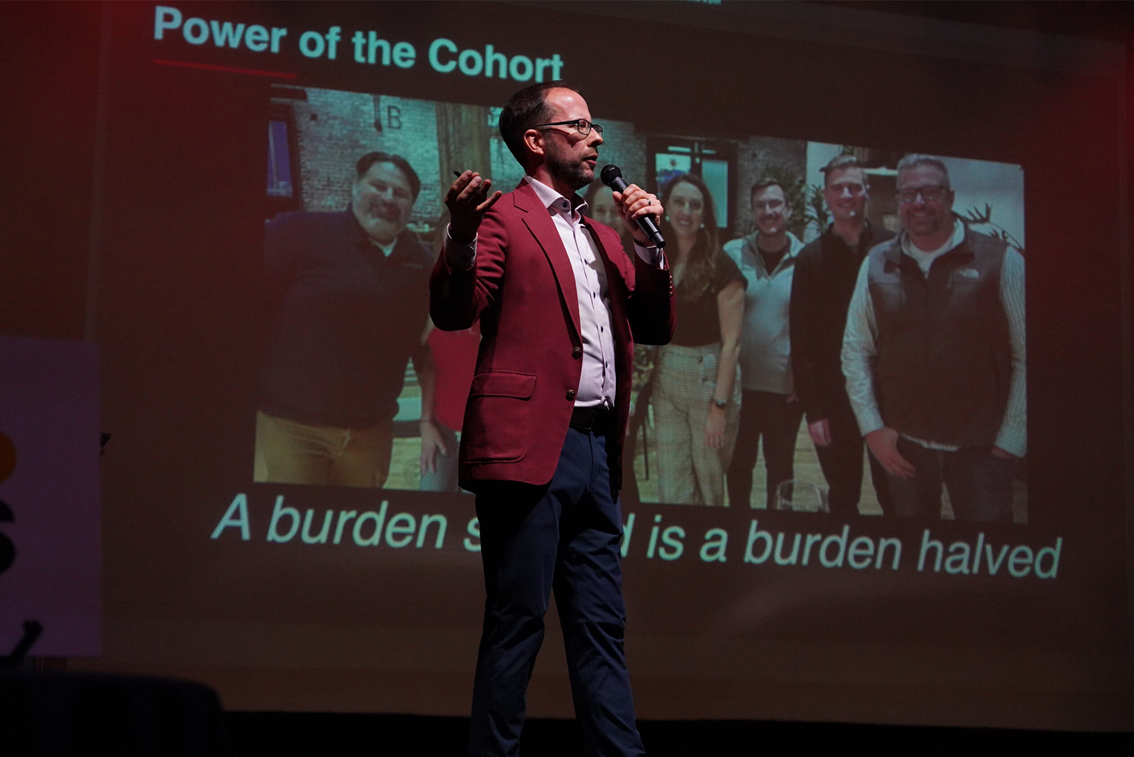 Scott Henderson presents during the NMotion Showcase during the 2024 Silicon Prairie Startup Week; photo by Ben Goeser, Silicon Prairie News