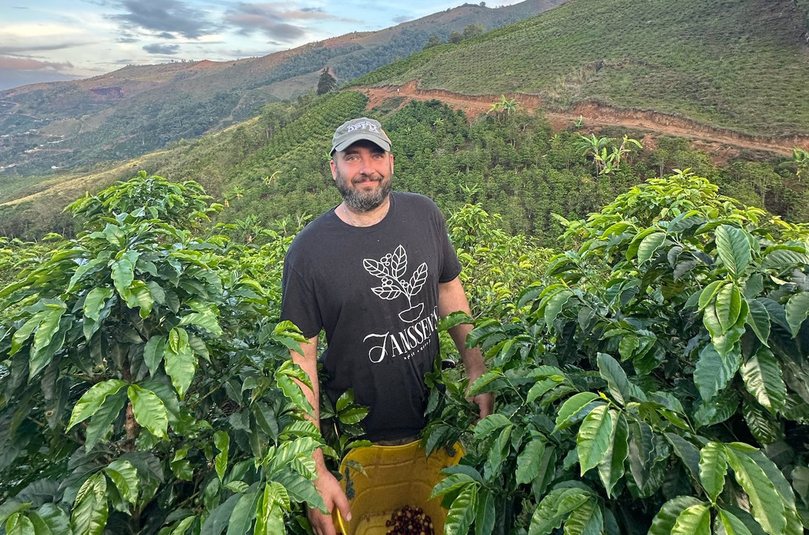 Brett Janssen on his coffee farm in the Andes Mountains of Huila, in southwestern Colombia; courtesy photo
