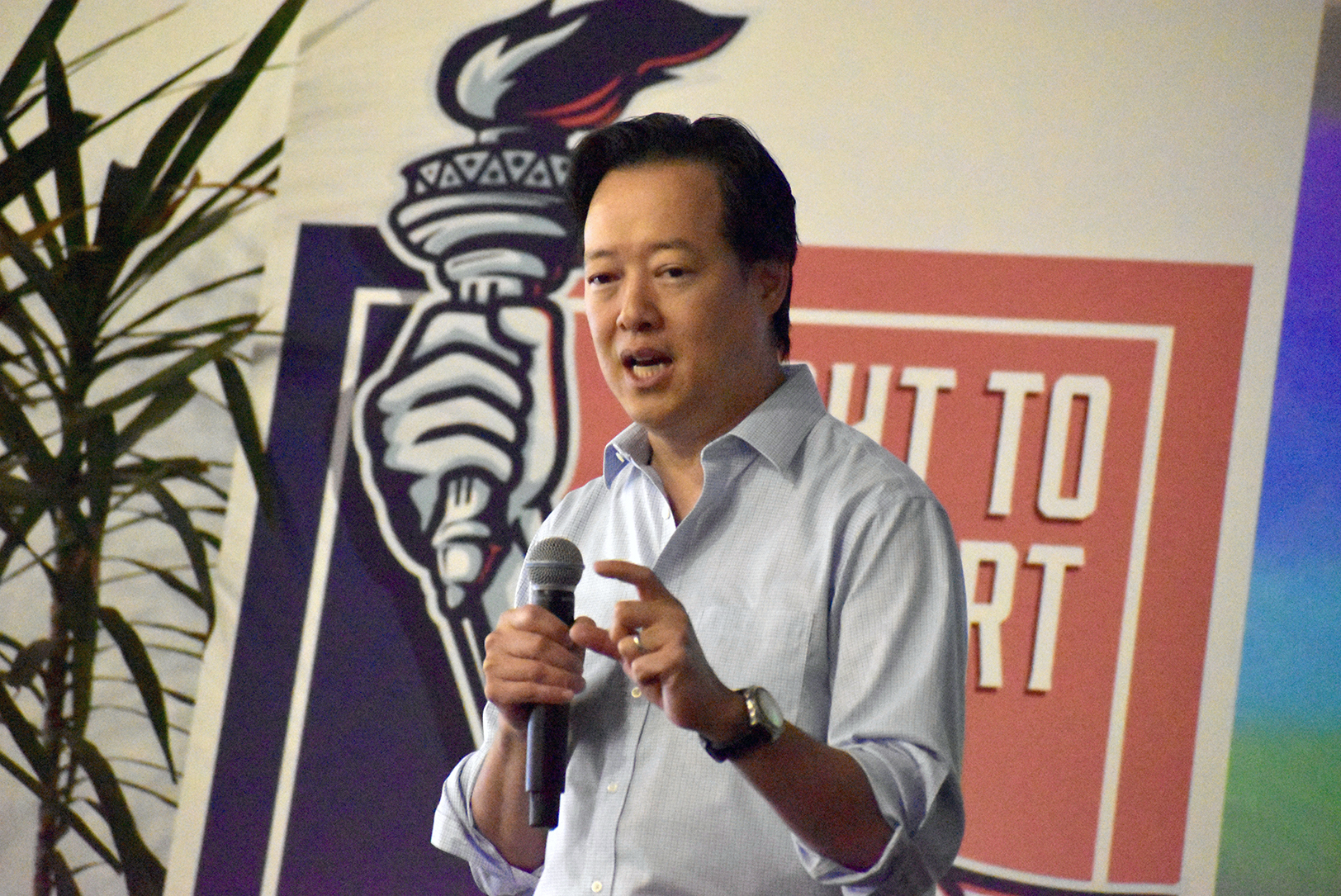 Victor Hwang, founder of Right to Start, speaks during a launch event in Kansas City for the Missouri Starters Coalition; photo by Nikki Overfelt Chifalu, Startland News